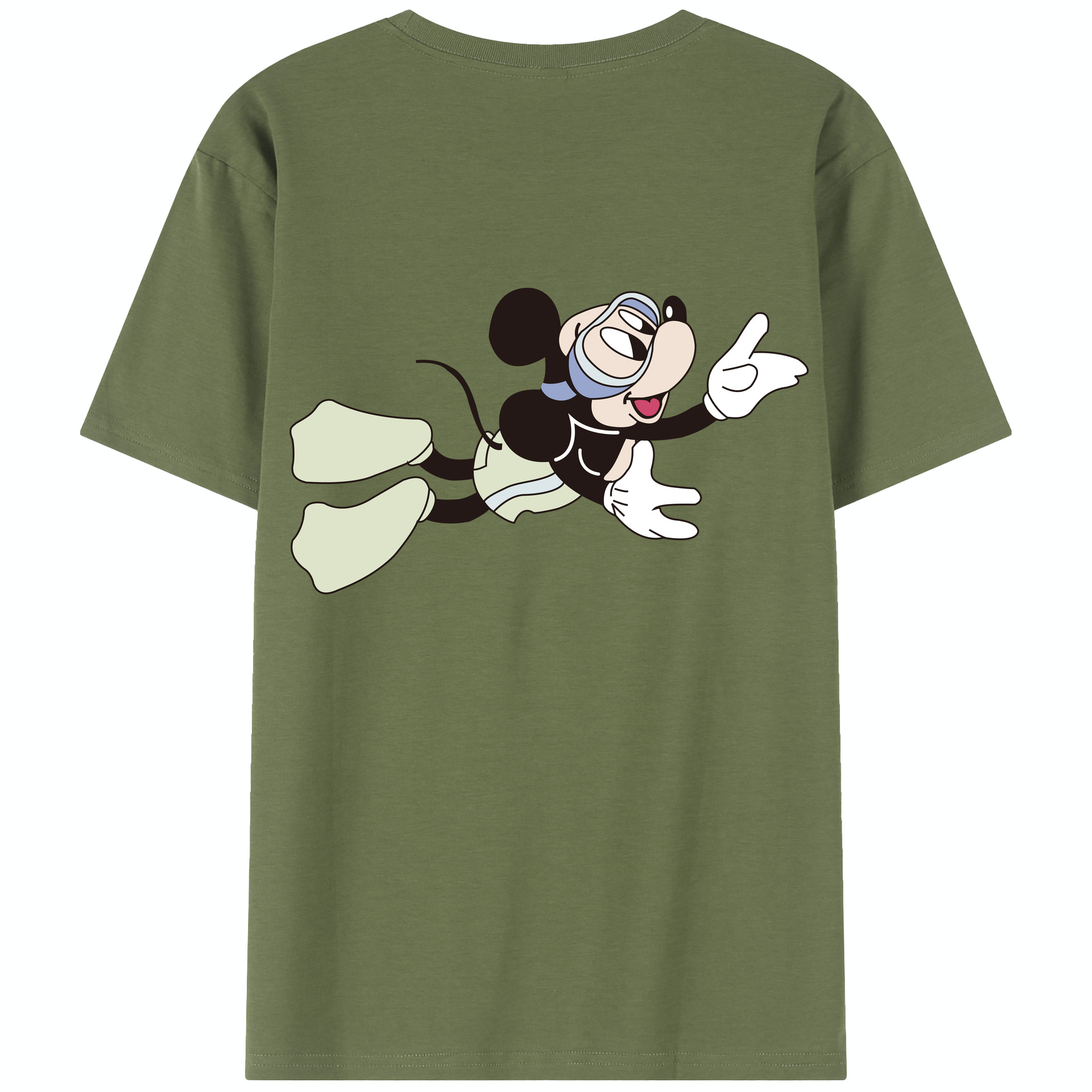 （画像用） ミッキーマウス Mickey Mouse 綿100％半袖Tシャツ（背面プリント）